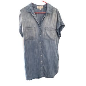 Anthropologie Cloth + Stone Denim Chambray Shirtdress, Size Medium